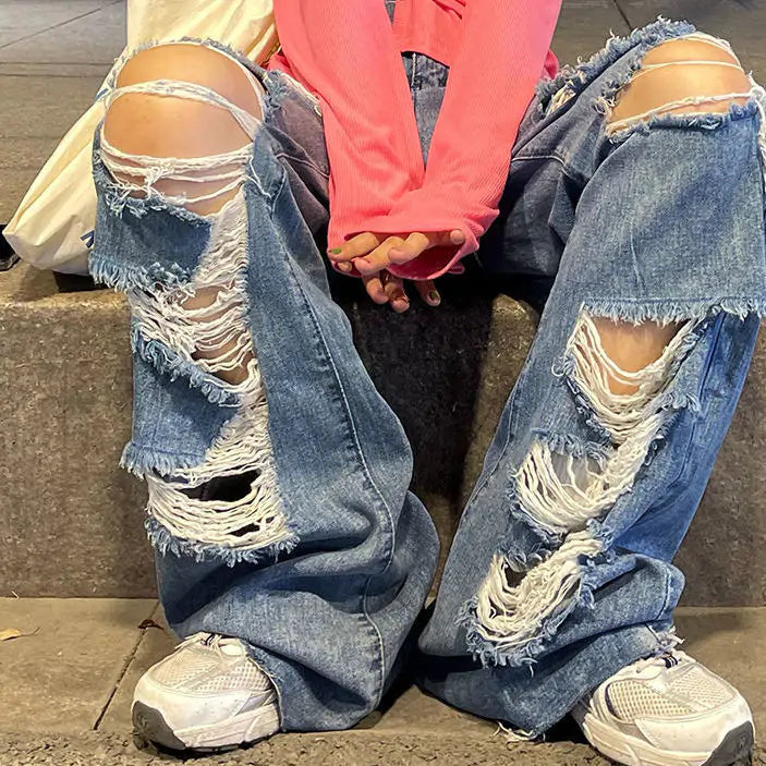 High Waist Ripped Jeans Nestify