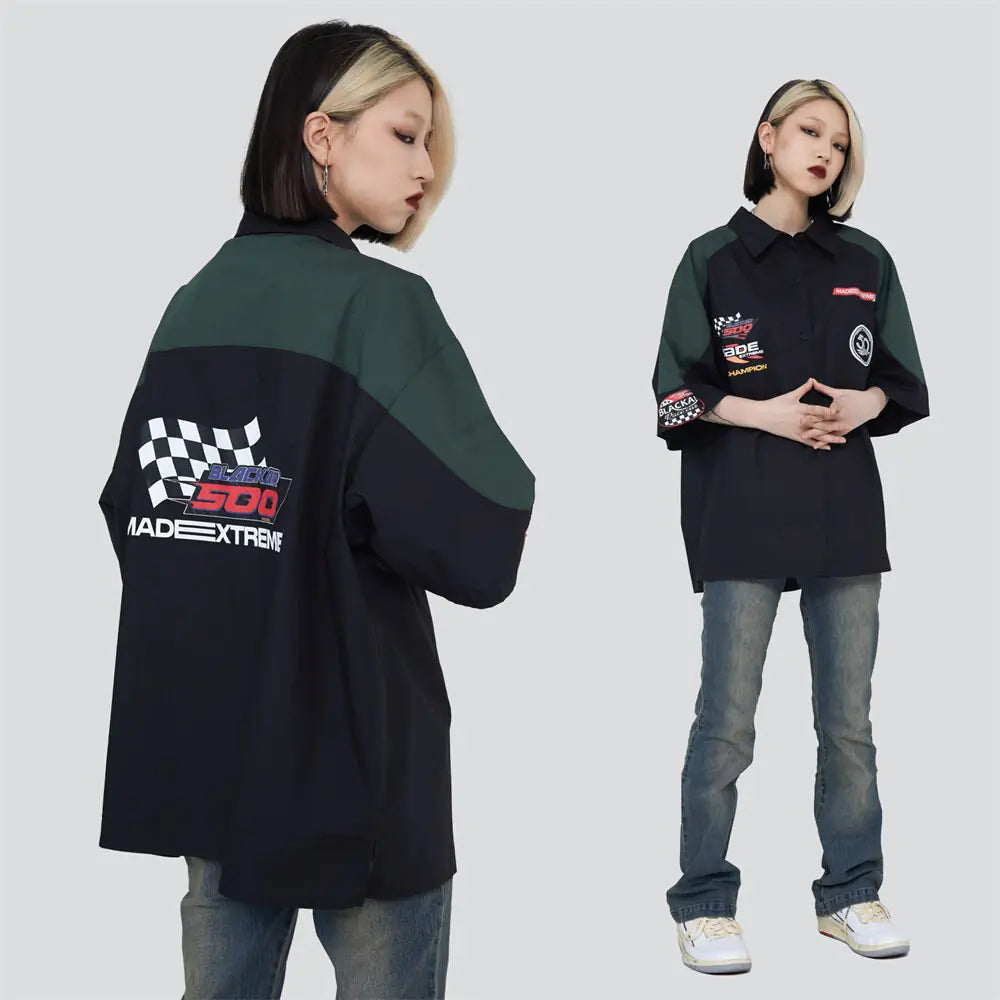 Men's Patchwork Oversized Shirts Nestify