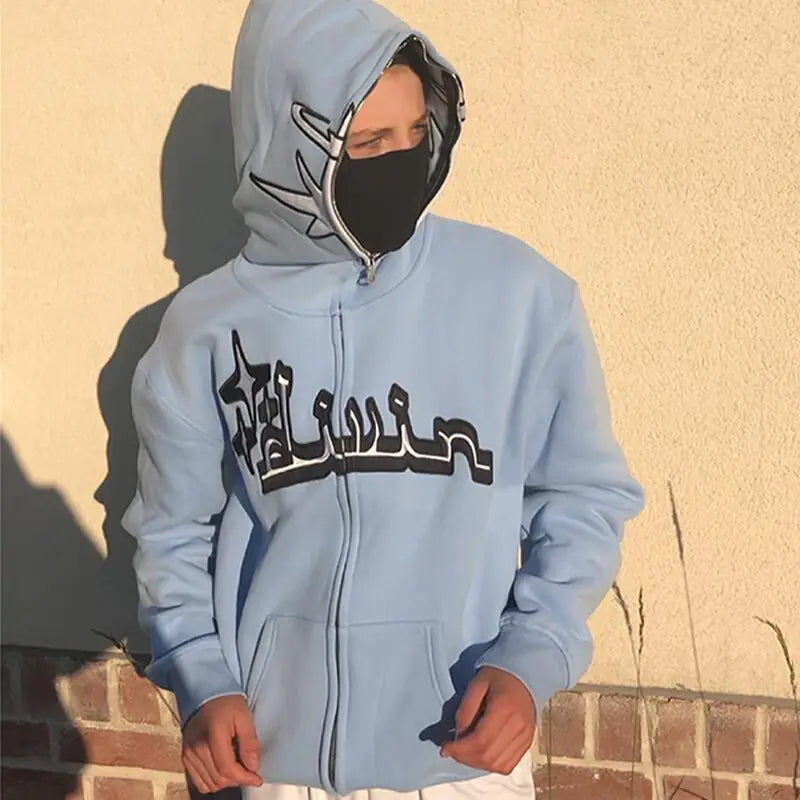 Full Zip Star Print Hoodies Nestify