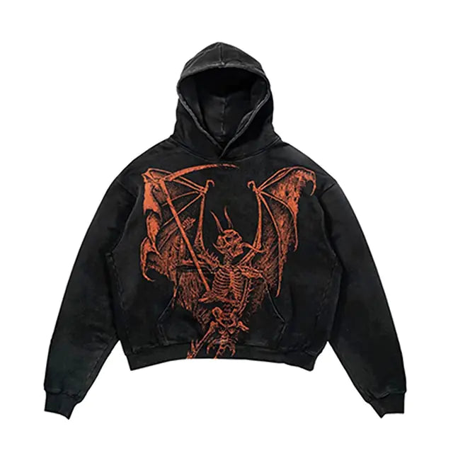 Streetwear Skull Print Hoodies.