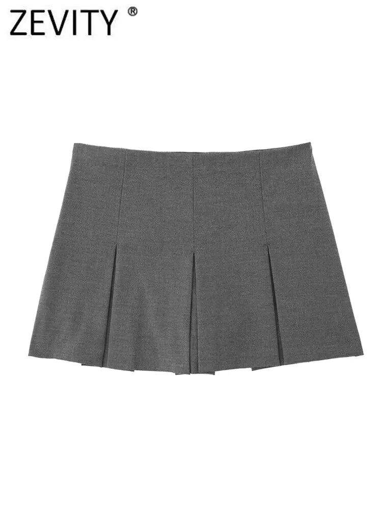 High Waist Wide Pleats Shorts Skirts Nestify