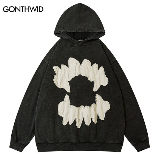 Ripped Teeth Patch Hoodies Nestify