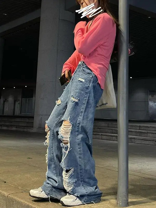 High Waist Ripped Jeans Nestify