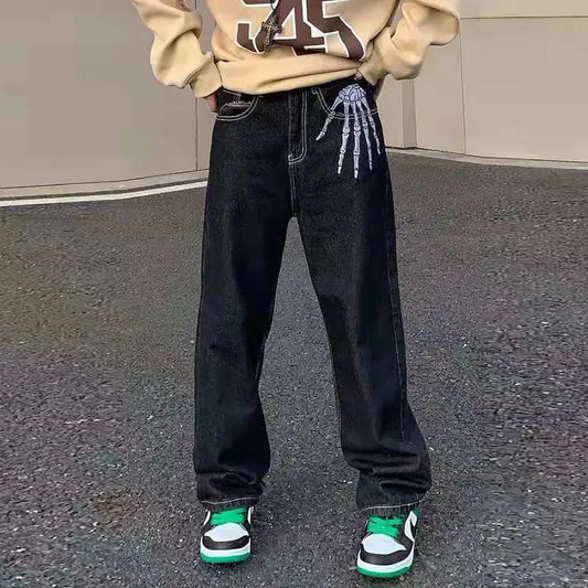 Retro Skull Hand Bone Pants Nestify