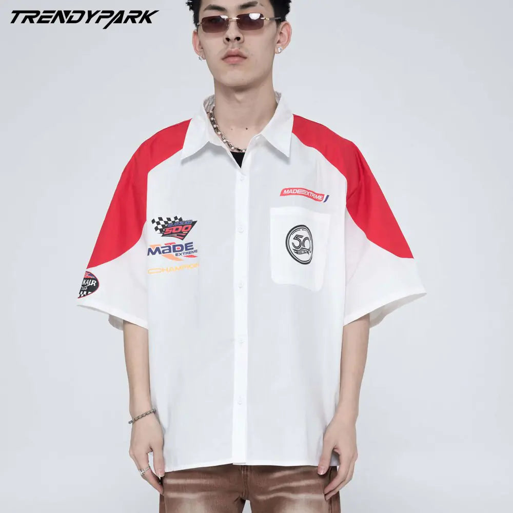 Men's Patchwork Oversized Shirts Nestify
