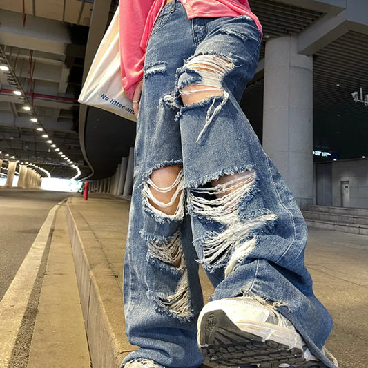 High Waist Ripped Jeans Nestify