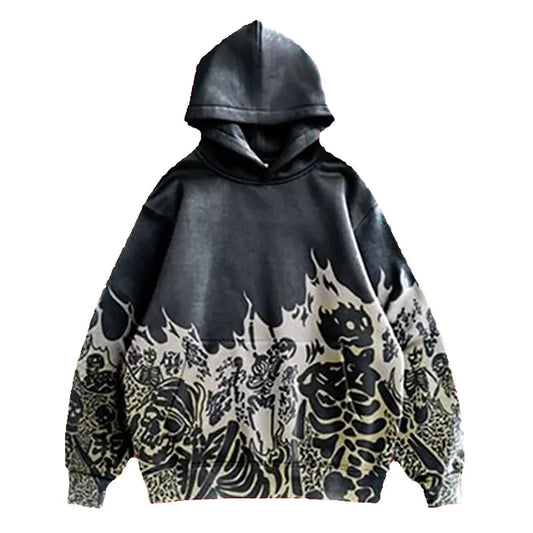 Streetwear Skull Print Hoodies.